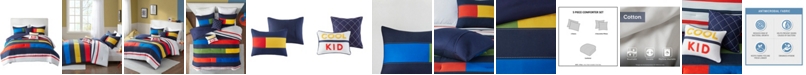 Natori Morris Full/Queen Stripe Printed Comforter, Set of 5